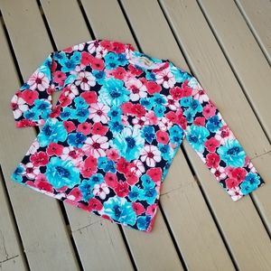 Lg Floral 3/4 sleeves cotton top